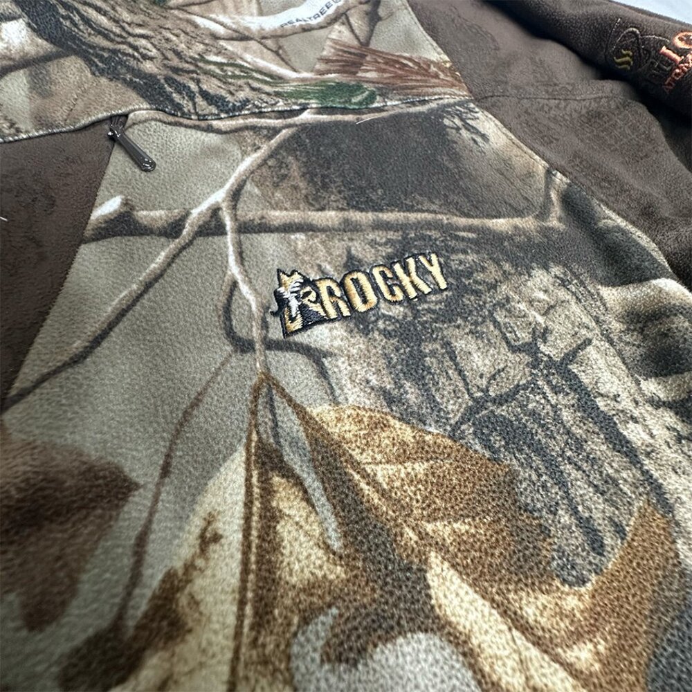 Rocky Camo Fleece Pullover | Woen’s M | Realtree Half Zip Hunting Top - Picture 4 of 7